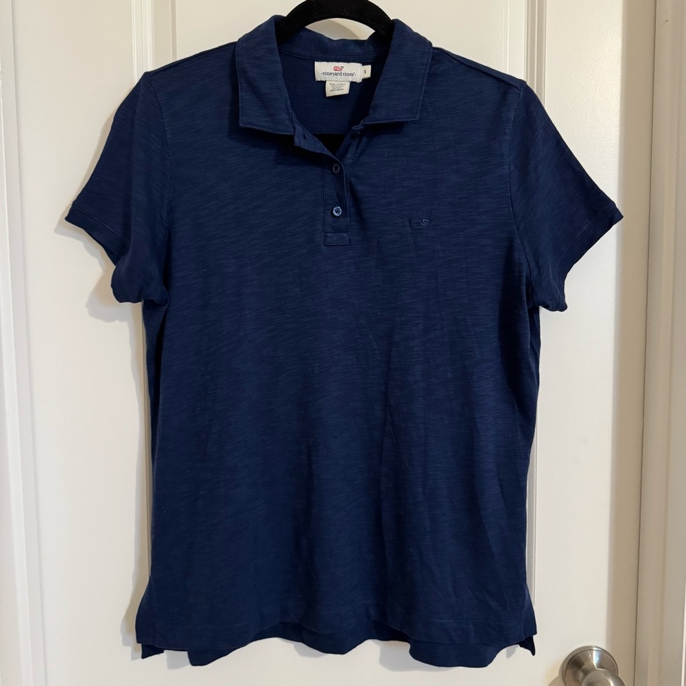 Vineyard Vines Navy Blue Polo Short Sleeve Shirt, S